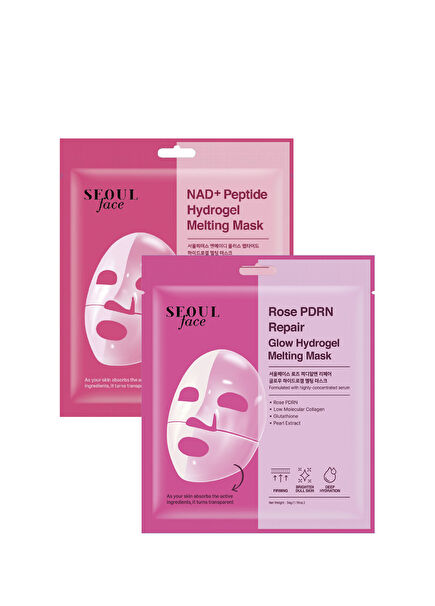 Seoul Face NAD+ Peptid Hidrojel Nemlendirici ve Rose Gül Eriyen Glow Maske 