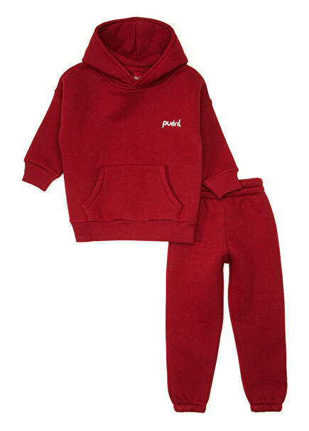 Burgundy 2 Pieces Girls Tracksuit Set