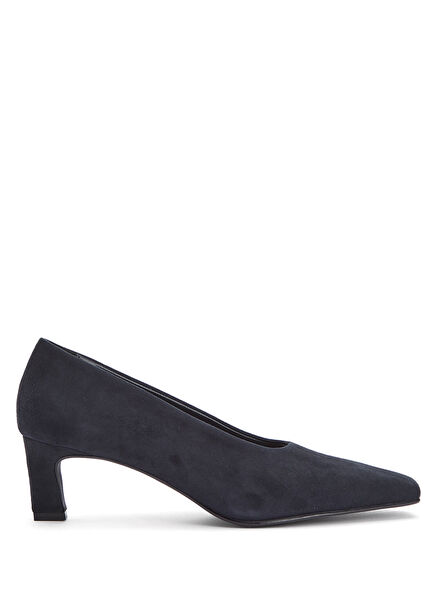 Lacivert Süet Deri Stiletto