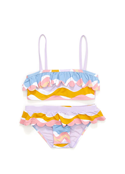 Multicolored Girls Bikini Set