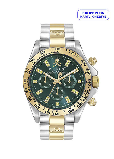 PWCAA0821 Altın Rengi Metalik Gri Erkek Kol Saati