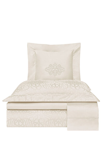 Valois Ekru Pamuklu Jakar King Size Nevresim Takımı 240 x 220 cm