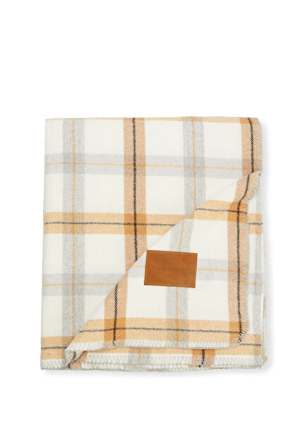 Grey Beige Plaid Blanket
