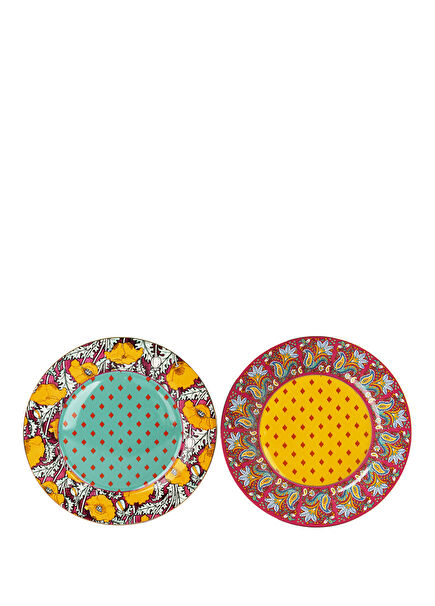 Eliana Bone Porcelain Mixed Patterned 4-Piece Plate Set 20 cm
