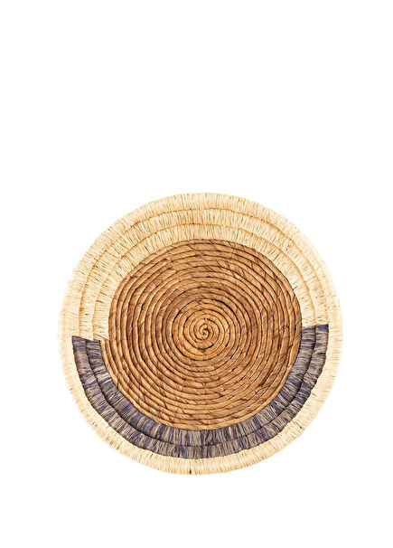 Turtuna Natural Lacivert Rattan Duvar Dekoru