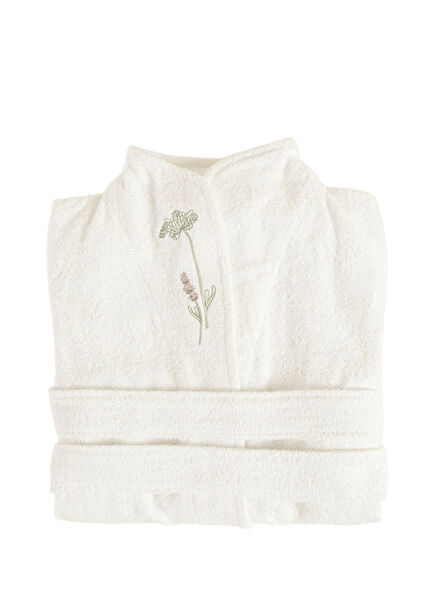 Lia White Cotton Women's Bathrobe