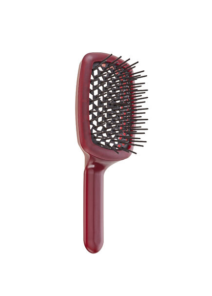 Curvy M Arkası Açık Koyu Kırmızı Saç Fırçası