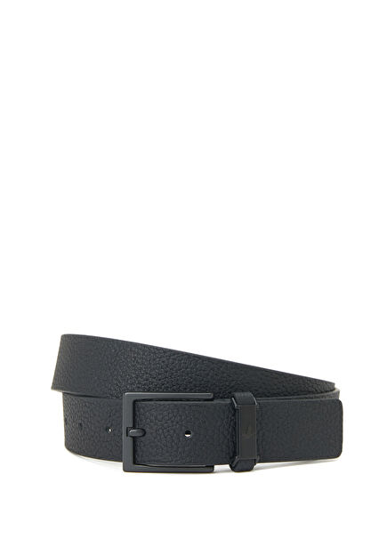 Black Men's Leather Belt