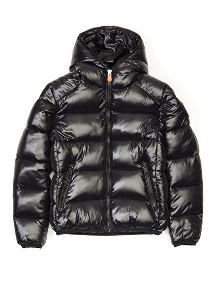 Artie Black Hooded Boy's Puff Coat