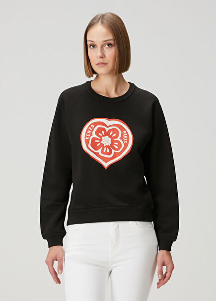 Boke Heart Siyah Sweatshirt