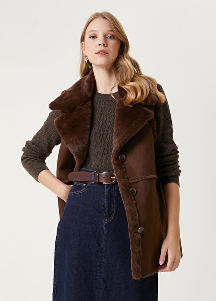 Brown Faux Fur Inside Vest