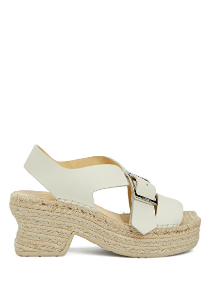 Ibiza White Women's Leather Espadrille