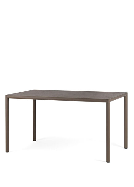 Piave Dark Brown Solid Aluminum Garden Table