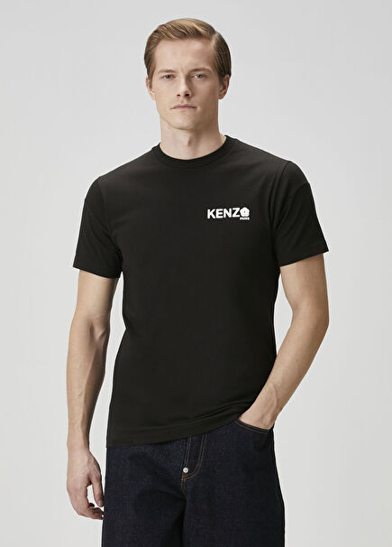 Boke Flower 2.0 Siyah Logo Baskılı T-shirt