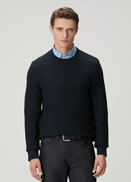 Navy Blue Basic Sweater