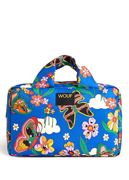 Happyland Renkli Baskılı Kadın Makyaj Çantası 29 x 18 cm