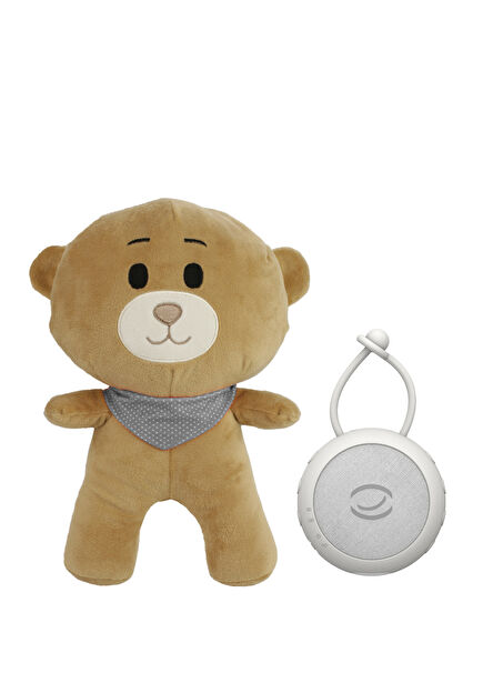 Beyaz Gürültü Cihazı Gri Fularlı Bebek Uyku Arkadaşı Ayıcık