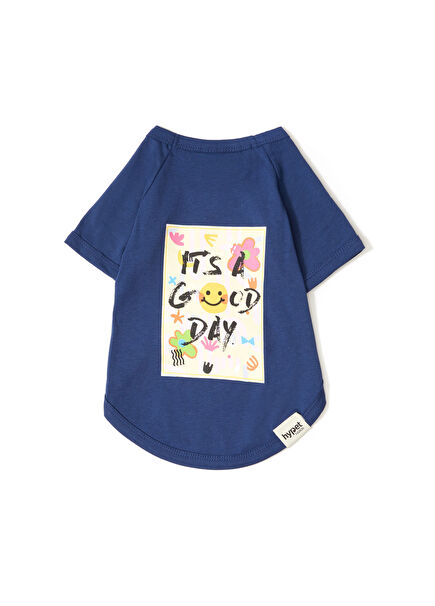 Good Day Tee Cotton Navy Dog T-shirt