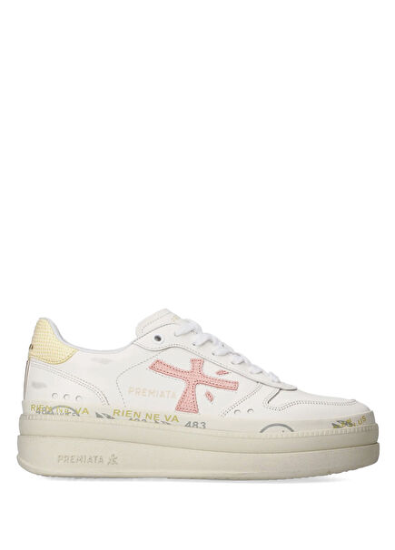 Micol White Women's Leather Sneaker