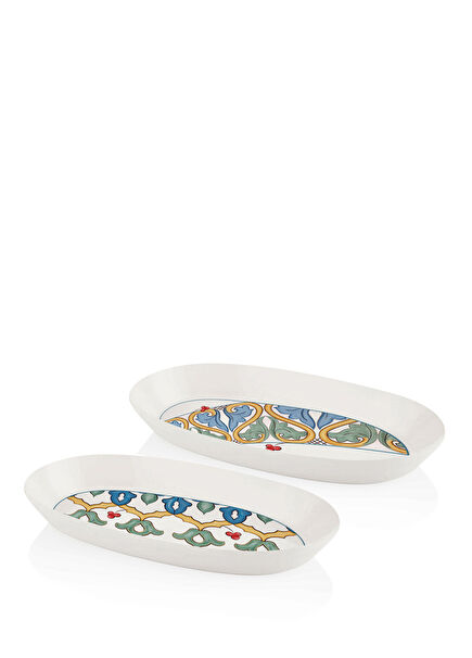 Limoncello Beyaz Oval 2'li Servis Tabağı Seti