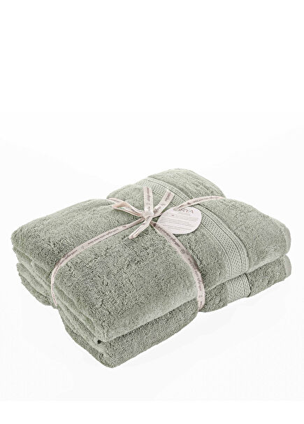 Warm Sage %100 Mısır Pamuğu 2'li Banyo Havlusu Seti