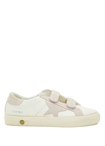May Beyaz Unisex Çocuk Deri Sneaker