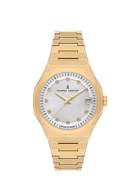 UC1031 Pırlantalı Altın Rengi Kadın Kol Saati