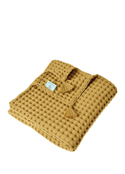 Mustard 100% Cotton Waffle Baby Pique Cover 90 x 120 cm