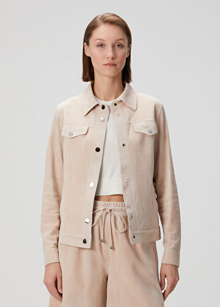 Beige Leather Jacket