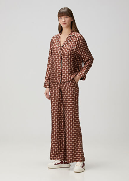 Ma Quad Brown Silk Pajama Pants