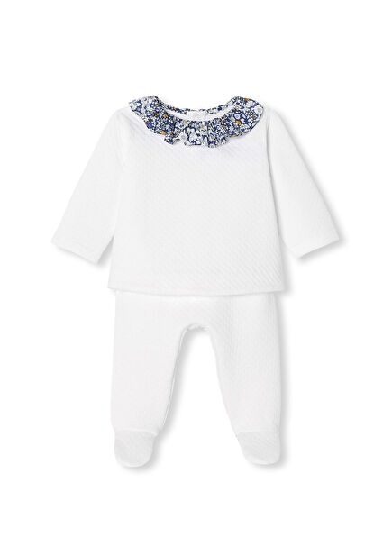 Beyaz Yenidoğan Kız Bebek Alt Üst İkili Set