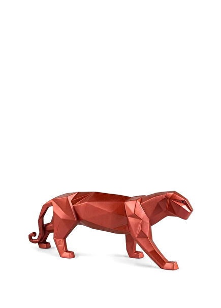 Panther Red Porcelain Statue
