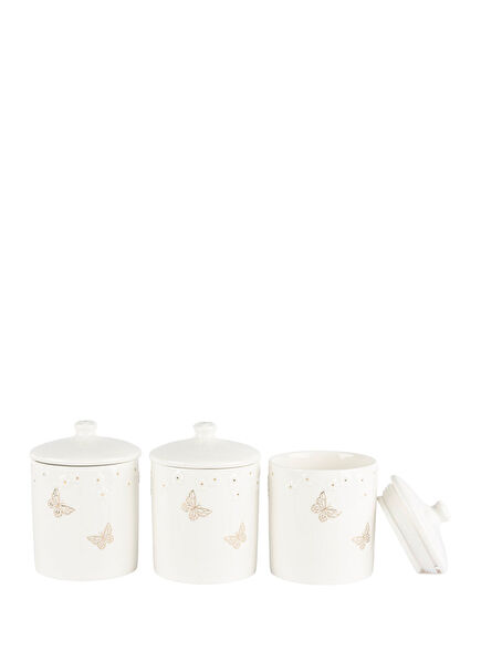 Papiliora White Porcelain Set of 3 Spice Racks