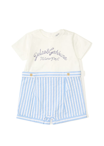 Multicolored Logo Printed Baby Boy Jumpsuit