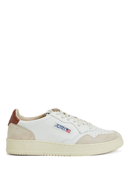 Medalist White Brown Men's Leather Sneakers