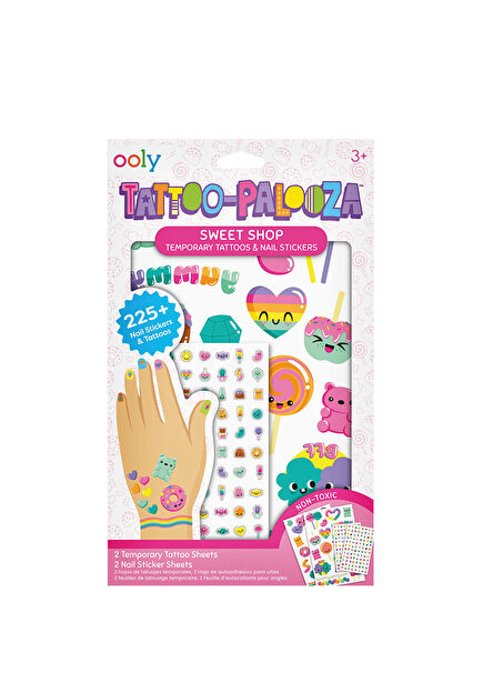 Ooly Tattoo Palooza Temporary Tattoo & Nail Sticker Set - Sweet Shop