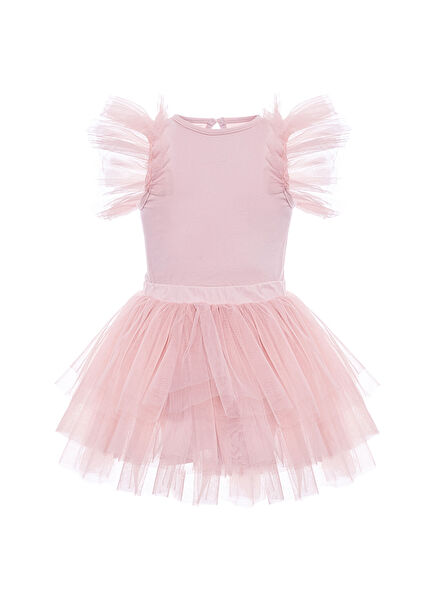 Pudra Pembe Body & Tütü Etek Kız Çocuk 2'li Set