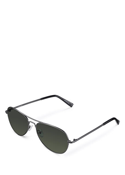 Ashia Black Aviator Style Unisex Sunglasses