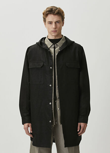 Camicia Black Hooded Outer Shirt