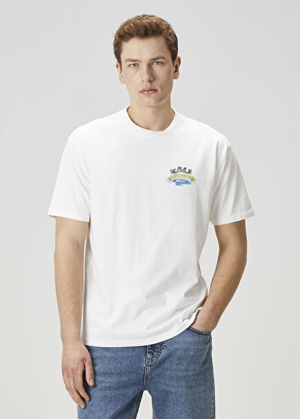 Relaxed Fit Artwork Amsterdam White T-Shirt