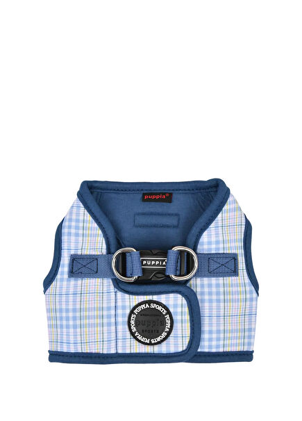 Mavi Kareli Köpek Göğüs Tasması