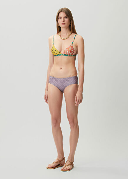Purple Patterned Bikini Bottoms