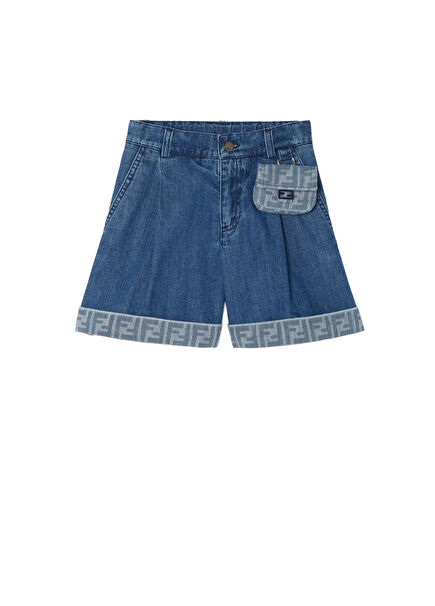 Blue Girls Denim Shorts