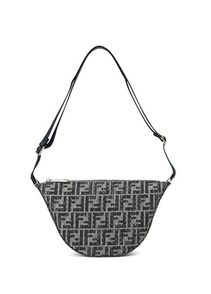 Grey Logo Patterned Men's Crossbody Bag