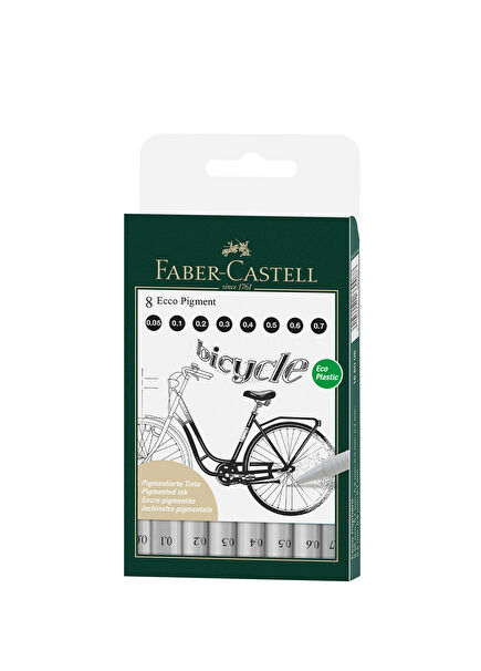 Ergonomik Tutuşlu 0.05 – 0.1 – 0.2 – 0.3 – 0.4 – 0.5 – 0.6 – 0.7 mm Uç 8’li Ecco Pigment Set 