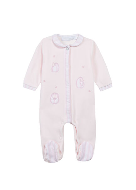 Pink Velvet Garda Collar Baby Girl Jumpsuit