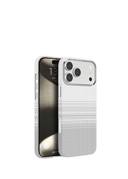 Knit Kevlar Series Case iPhone 17 Pro Beyaz Telefon Kılıfı