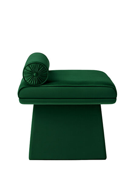 Dazed Green Velvet Puff