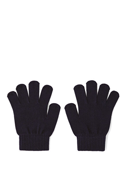 Navy Blue Flexible Knit Boys Gloves