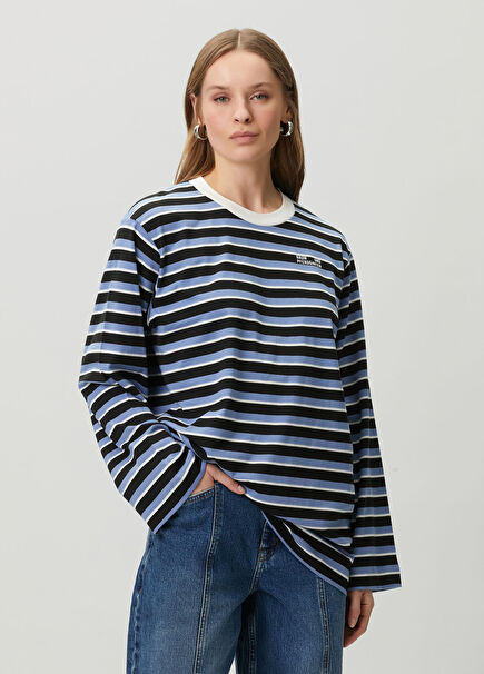 Jeevana Blue Striped Long Sleeve T-Shirt